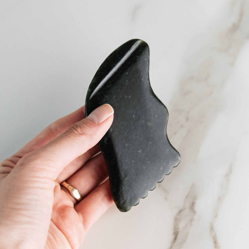 Annmarie Skin Care Black Nephrite Gua Sha Lifting Tool- Collective HIDDEN Light Gray