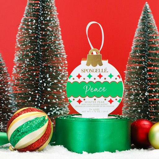 Spongellé Peace - Winter Pear | Holiday Ornament Body Wash Infused Buffer Dark Slate Gray