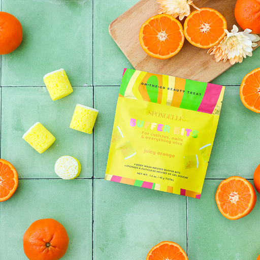 Spongellé Juicy Orange | PediPOP! Buffer Bits Pedi Buffer Gray