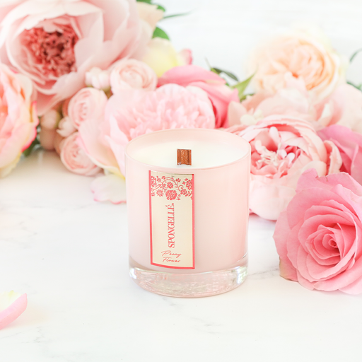 Spongellé Peony Flower | Private Reserve Candle Home Fragrance Misty Rose
