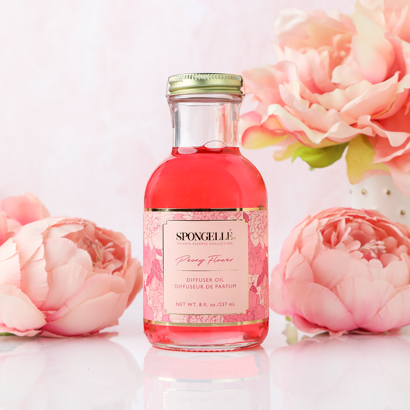 Spongellé Peony Flower Diffuser Oil | Private Reserve Collection Home Fragrance Antique White