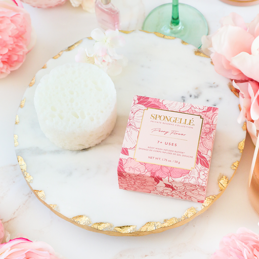 Spongellé Peony Flower | Spongette Body Wash Infused Buffer Light Gray