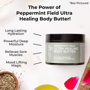 Ora's Amazing Herbal Ultra Healing Body Butter, Peppermint Field White Smoke 1oz Mini,2oz Travel,8oz