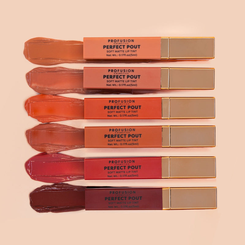 Profusion Cosmetics Perfect Pout | Soft Matte Lip Tint Lips Rosy Brown Charming,Grateful,Loyal,Confident,Humble,Curious