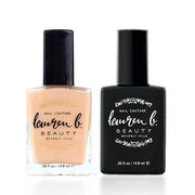 laurenbbeauty Nail Perfecter + Light Activated Gel-like Top Coat Set  - 7 free + Vegan Nail Polish White Smoke