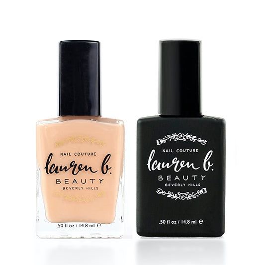 laurenbbeauty Nail Perfecter + Light Activated Gel-like Top Coat Set  - 7 free + Vegan Nail Polish White Smoke