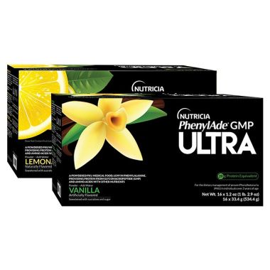 Nutricia Phenylade GMP Ultra Vanilla Powder (PKU Formula), 1.2 oz Pouches (Case of 16) Vitamins & Supplements Black