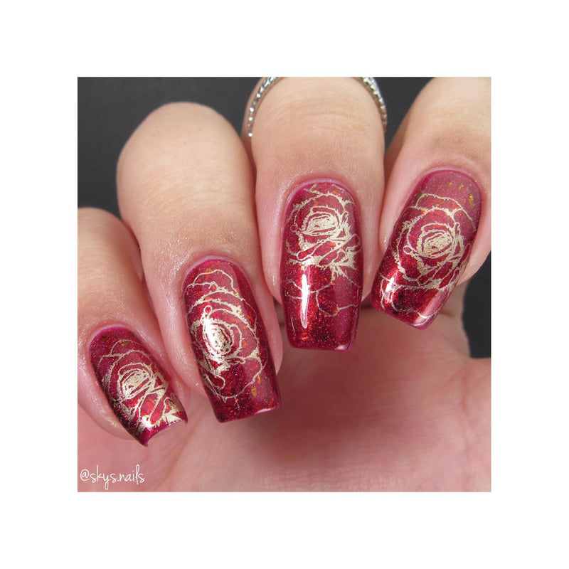 UberChic Beauty Flora & Fauna Stamping Plate Rosy Brown