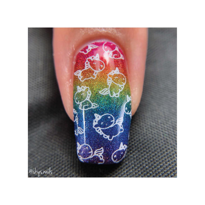 UberChic Beauty Unicorn Love-02 Stamping Plate Dark Slate Gray