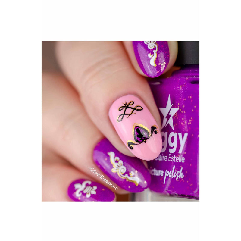 UberChic Beauty Flourishes & Ornaments Stamping Plate Rosy Brown