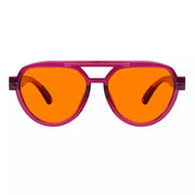 eyekeeper.com Pilot 100% Blue Blocking Glasses Orange Lens Metalless Screwless R2312-B98 Eyeglasses White Smoke Purple Red / without magnification
