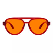 eyekeeper.com Pilot 100% Blue Blocking Glasses Orange Lens Metalless Screwless R2312-B98 Eyeglasses White Smoke Red / without magnification