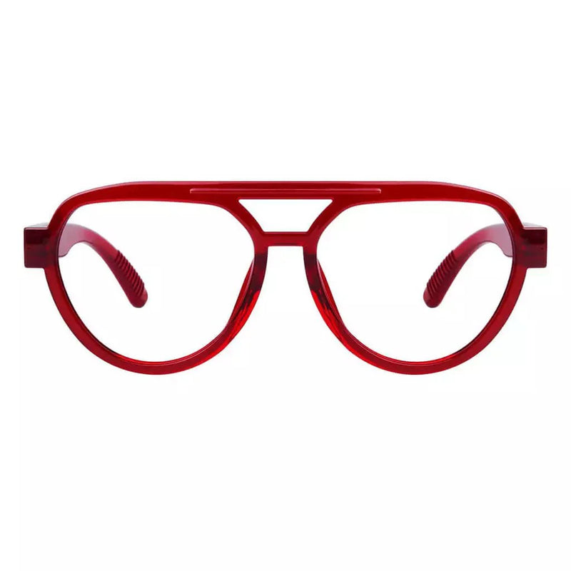 eyekeeper.com Pilot 30% Blue Light Blocking Metalless Screwless Glasses R2312-B15 Eyeglasses White Smoke Red / without magnification