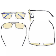 eyekeeper.com Pilot Memory Metal Blue Light Blocking Reading Glasses TMCG1705 Eyeglasses White Smoke Black / without magnification,Black / +0.50,Black / +0.75,Black / +1.00,Black / +1.25,Black / +1.50,Black / +1.75,Black / +2.00,Black / +2.25,Black / +2.50,Black / +3.00,Black / +3.50,Gunmetal / without magnification,Gunmetal / +0.50,Gunmetal / +0.75,Gunm