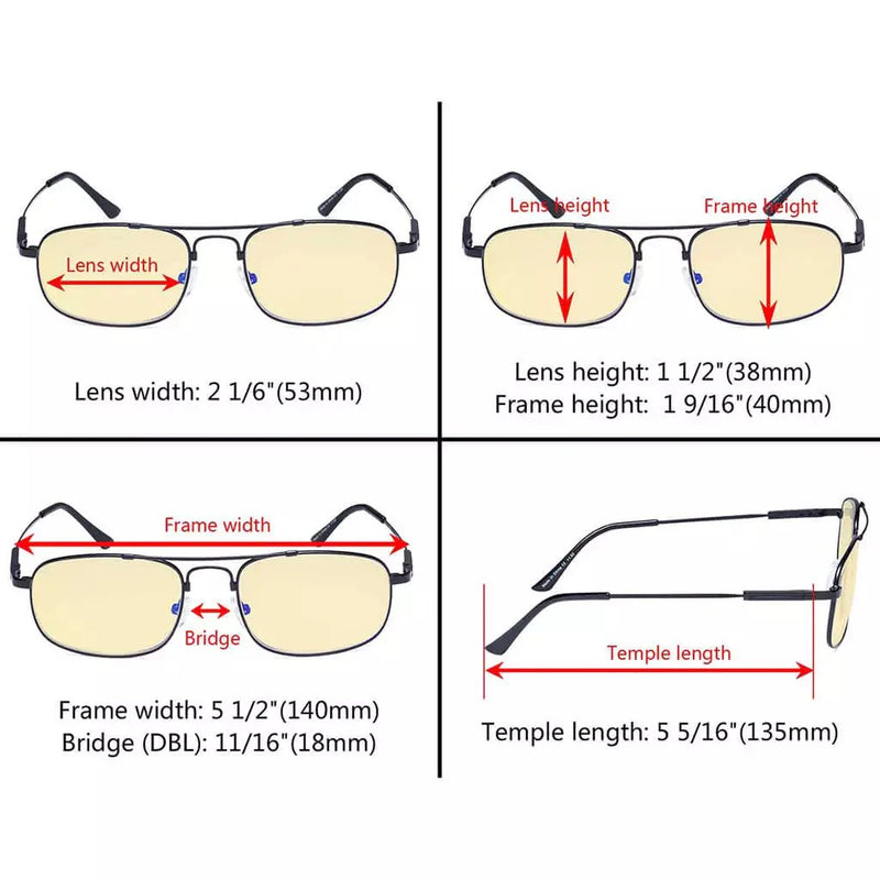 eyekeeper.com Pilot Memory Metal Blue Light Blocking Reading Glasses TMCG1705 Eyeglasses White Smoke Black / without magnification,Black / +0.50,Black / +0.75,Black / +1.00,Black / +1.25,Black / +1.50,Black / +1.75,Black / +2.00,Black / +2.25,Black / +2.50,Black / +3.00,Black / +3.50,Gunmetal / without magnification,Gunmetal / +0.50,Gunmetal / +0.75,Gunm