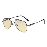 eyekeeper.com Pilot Style Blue Light Blocking Eyeglasses for Kids TMK1805 Eyeglasses White Smoke Gunmetal / without magnification