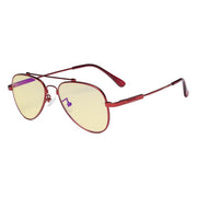 eyekeeper.com Pilot Style Blue Light Blocking Eyeglasses for Kids TMK1805 Eyeglasses White Smoke Red / without magnification