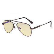eyekeeper.com Pilot Style Blue Light Blocking Eyeglasses for Kids TMK1805 Eyeglasses White Smoke Brown / without magnification