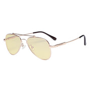 eyekeeper.com Pilot Style Blue Light Blocking Eyeglasses for Kids TMK1805 Eyeglasses White Smoke Gold / without magnification