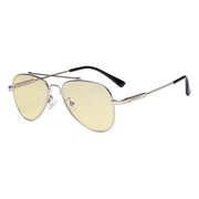 eyekeeper.com Pilot Style Blue Light Blocking Eyeglasses for Kids TMK1805 Eyeglasses White Smoke Silver / without magnification