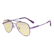 eyekeeper.com Pilot Style Blue Light Blocking Eyeglasses for Kids TMK1805 Eyeglasses White Smoke Purple / without magnification