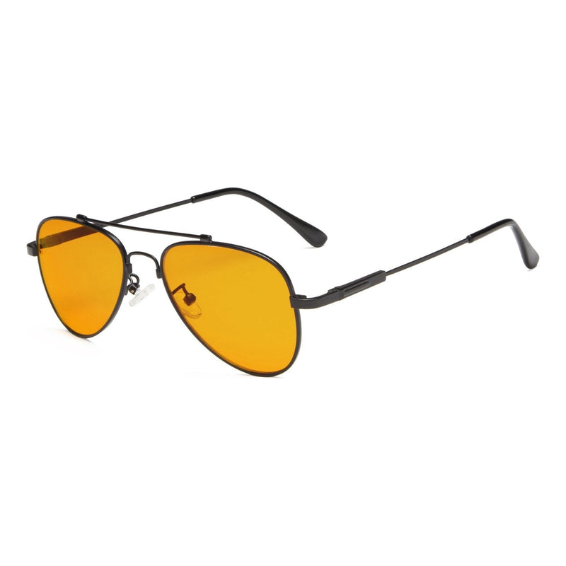 eyekeeper.com Pilot Style Blue Light Blocking Eyeglasses Kids DSK1805 Eyeglasses Goldenrod Black / without magnification