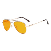 eyekeeper.com Pilot Style Blue Light Blocking Eyeglasses Kids DSK1805 Eyeglasses Goldenrod Gold / without magnification
