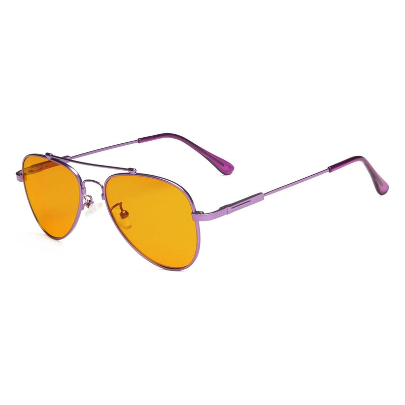 eyekeeper.com Pilot Style Blue Light Blocking Eyeglasses Kids DSK1805 Eyeglasses Thistle Purple / without magnification