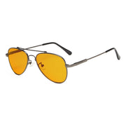 eyekeeper.com Pilot Style Blue Light Blocking Eyeglasses Kids DSK1805 Eyeglasses Goldenrod Gunmetal / without magnification