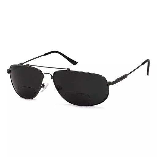 eyekeeper.com Pilot Style Metal Polarized Bifocal Sunglasses PGSG1803 Sunglasses White Smoke Black / +1.50,Black / +2.00,Black / +2.50,Black / +3.00