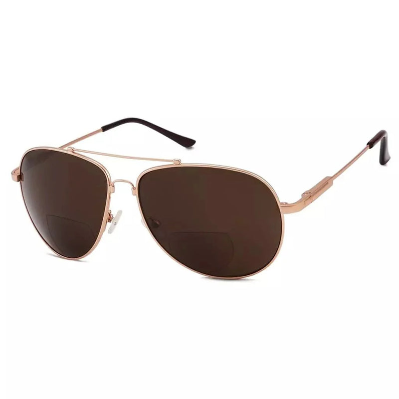eyekeeper.com Pilot Style Polarized Bifocal Sunglasses PGSG1802 Sunglasses White Smoke Gold / +1.50,Gold / +2.00,Gold / +2.50