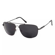 eyekeeper.com Pilot Style Polarized Bifocal Sunglasses Readers PGSG1801 Sunglasses White Smoke Gunmetal / +2.50