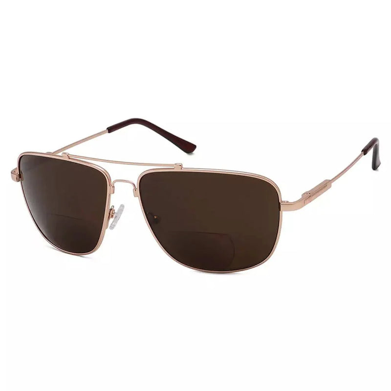 eyekeeper.com Pilot Style Polarized Bifocal Sunglasses Readers PGSG1801 Sunglasses White Smoke Gold / +1.50,Gold / +2.00,Gold / +2.50