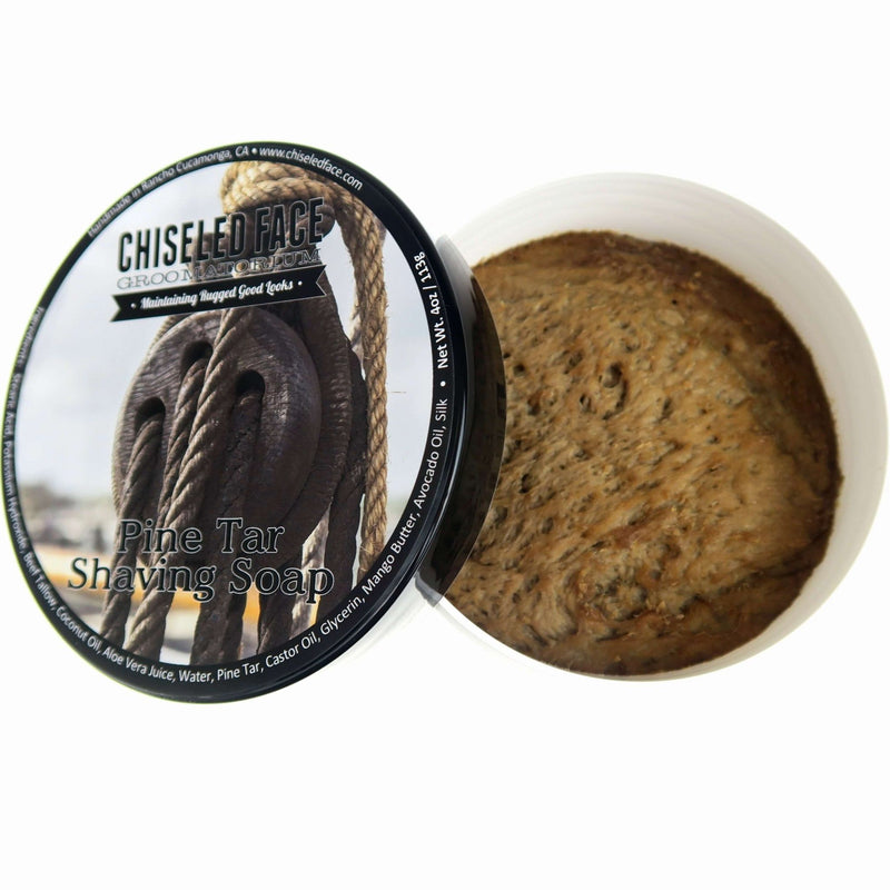Chiseled Face Pine Tar - Shaving Soap Shaving Soap White Smoke Full Size - 4oz