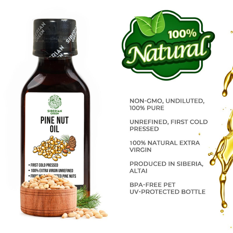 SiberianGreen.com Extra Virgin Siberian Pine Nut Oil – 100% Pure & Cold Pressed Cooking Oils White Smoke