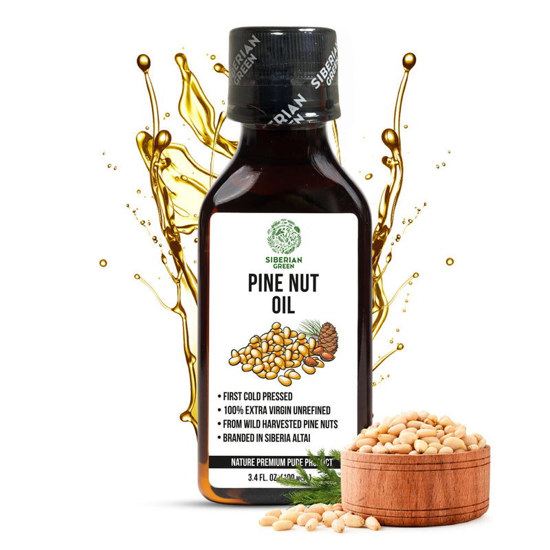 SiberianGreen.com Extra Virgin Siberian Pine Nut Oil – 100% Pure & Cold Pressed Cooking Oils White Smoke