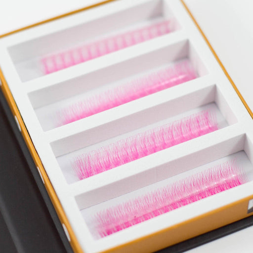 Mega Lash Academy Pink 5D Rapid Promade Fans - 600 Fans Promade Fans Light Gray 0.07 / CC / Mixed 8-9-10-11 mm,0.07 / CC / Mixed 12-13-14-15 mm