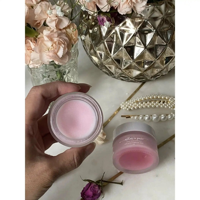 Athar'a Pure Pink Lotus Hydrating Balm (Organic, Vegan, 100% Natural) Face Dim Gray