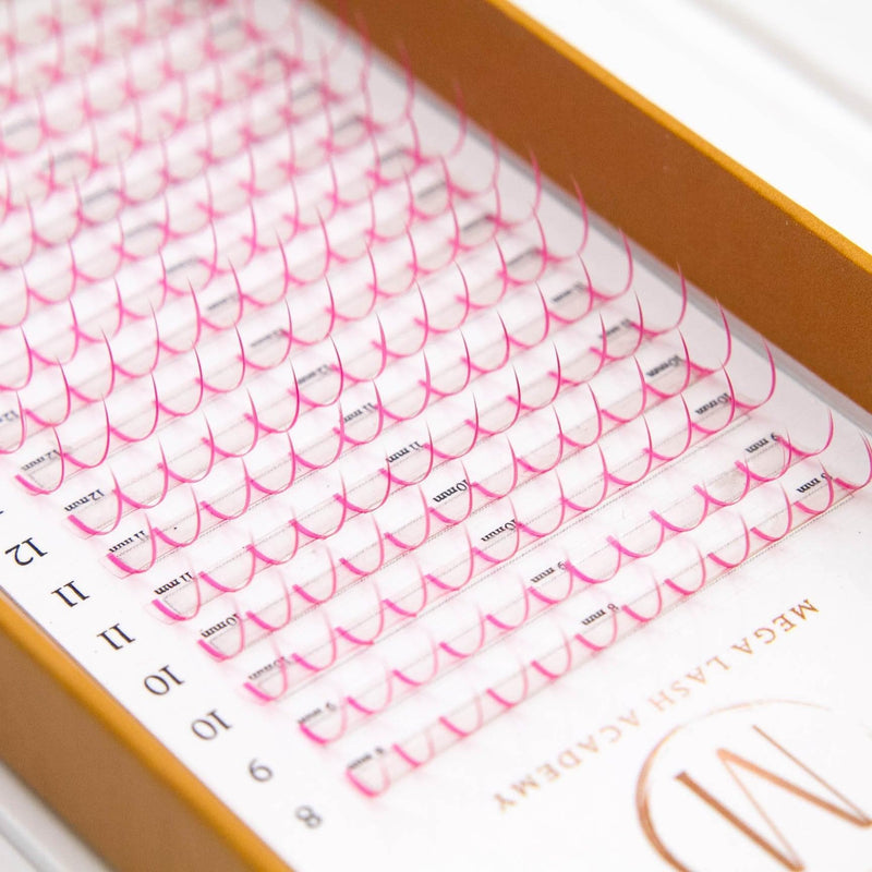 Mega Lash Academy Pink Promade Spikes Lash Trays Misty Rose 0.07 / CC / Mixed 8-15 mm