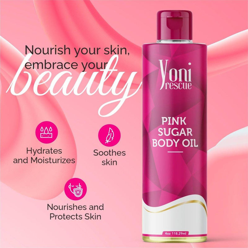 yoni rescue Pink Sugar - Body Oil Body Oil Light Pink 4oz,8oz