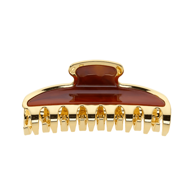 KOH-I-NOOR Beauty USA Janeke Large Gold-Rimmed Hair Claw Clip – Tortoiseshell Claw Clip Hair Clip Black