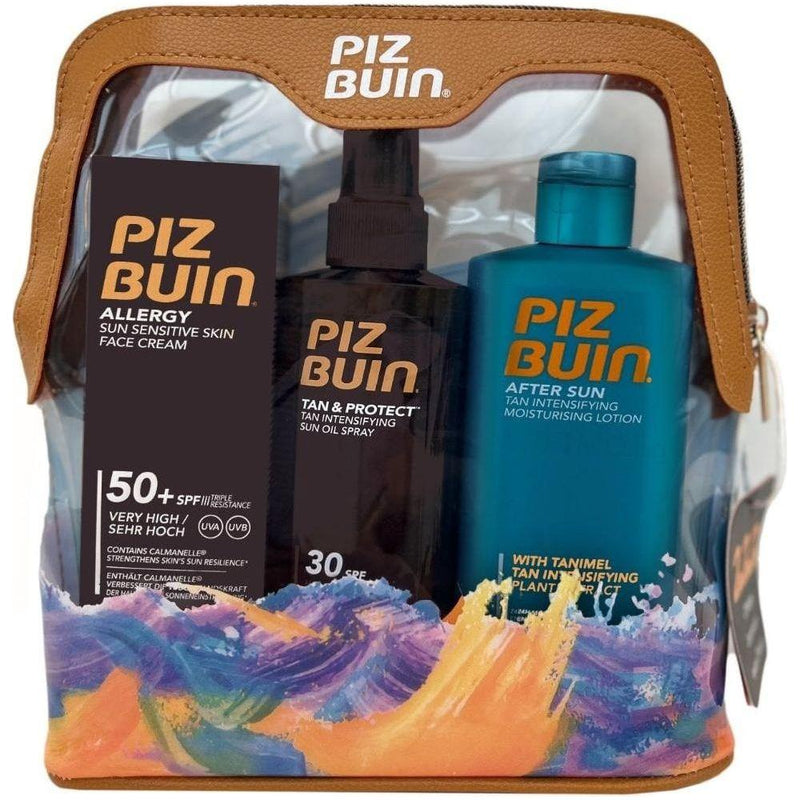 Piz Buin Piz Buin Travel Bag - Allergy, Tan Protect,  After Sun Set - 3 PacK Set Sun Care Set Dark Slate Gray