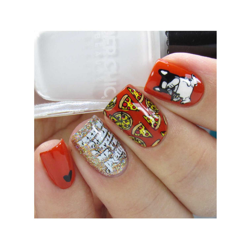 UberChic Beauty Pizza My Heart Stamping Plate Rosy Brown