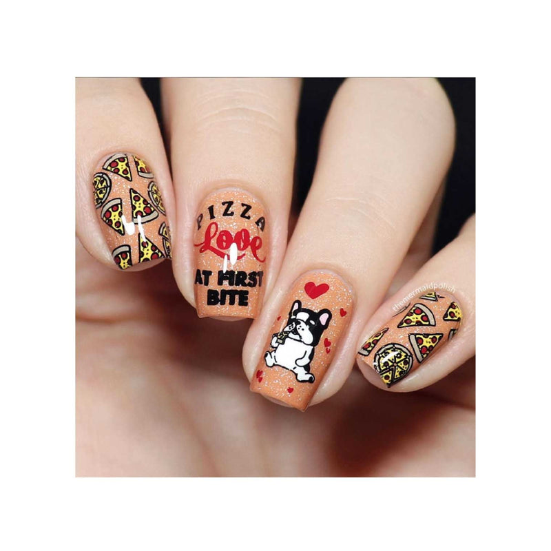UberChic Beauty Pizza My Heart Stamping Plate Tan