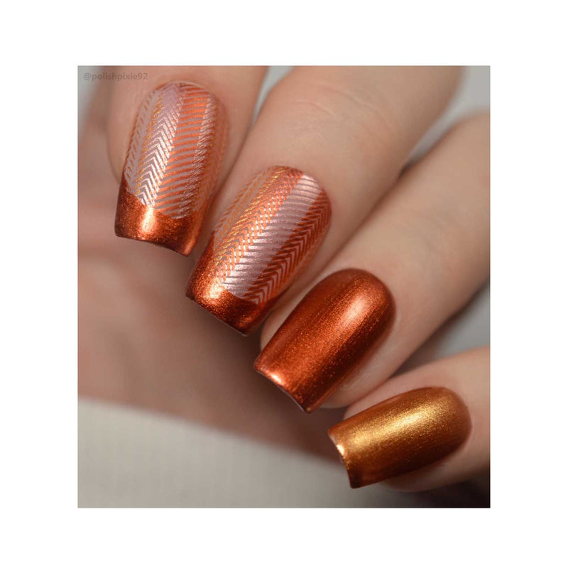UberChic Beauty Plaid Freestyle Stamping Plate Rosy Brown
