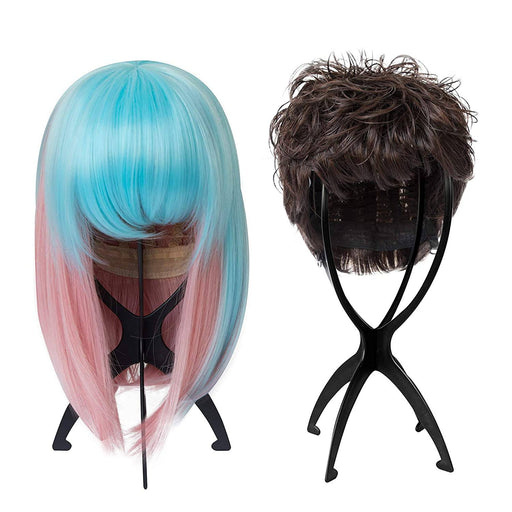 VIP Extensions Unique Plastic Wig Stand Black Hair Accessories White Smoke BLACK,PINK