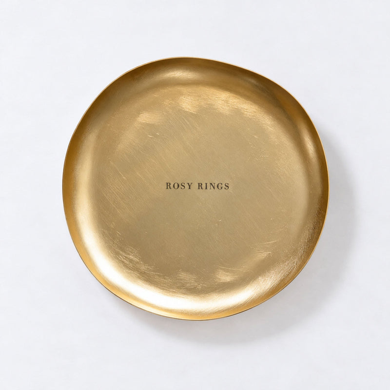 Rosy Rings Gold Accent & Signature Botanical Candle Plate Candle Plate Dark Khaki