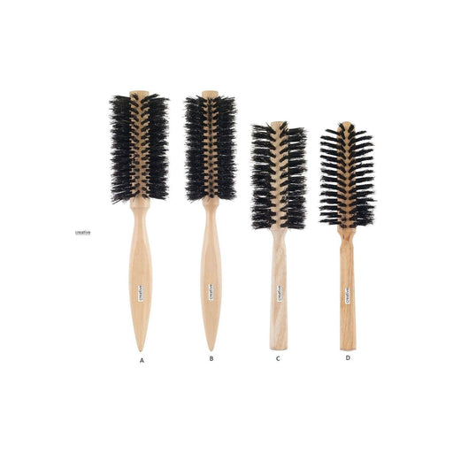 Creative Pro Hair Tools Creative beach wood  natural bristle range Cleaning Brushes White Smoke 1",2",2.5",2.75"
