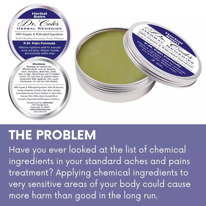 COLEHERBALS LLC 24 - Dr. Cole’s P.M. Pain Herbal Balm Herbal White Smoke