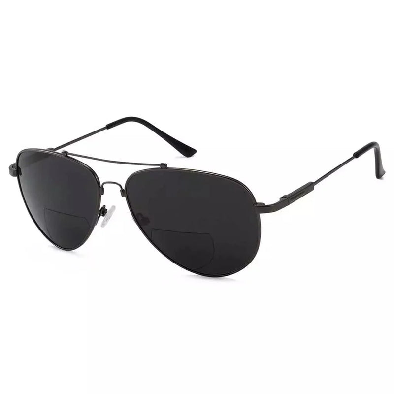 eyekeeper.com Polarized Bifocal Sunglasses Pilot Style Readers PGSG1804 Sunglasses White Smoke Gunmetal / +2.50,Gunmetal / +3.00